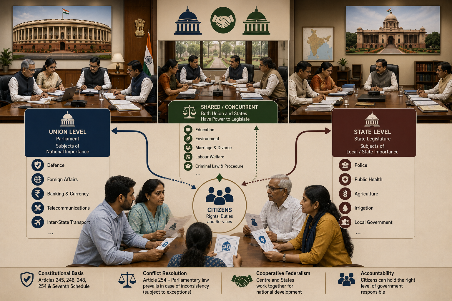 Understanding the Division of Powers in India