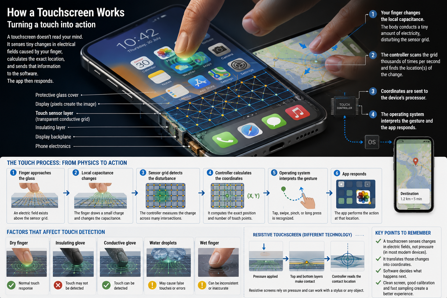 How Touchscreens Detect Your Finger