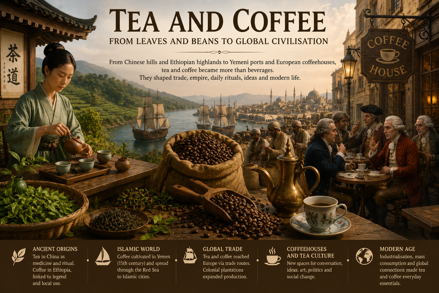 The History of Tea and Coffee: Origins and Evolution