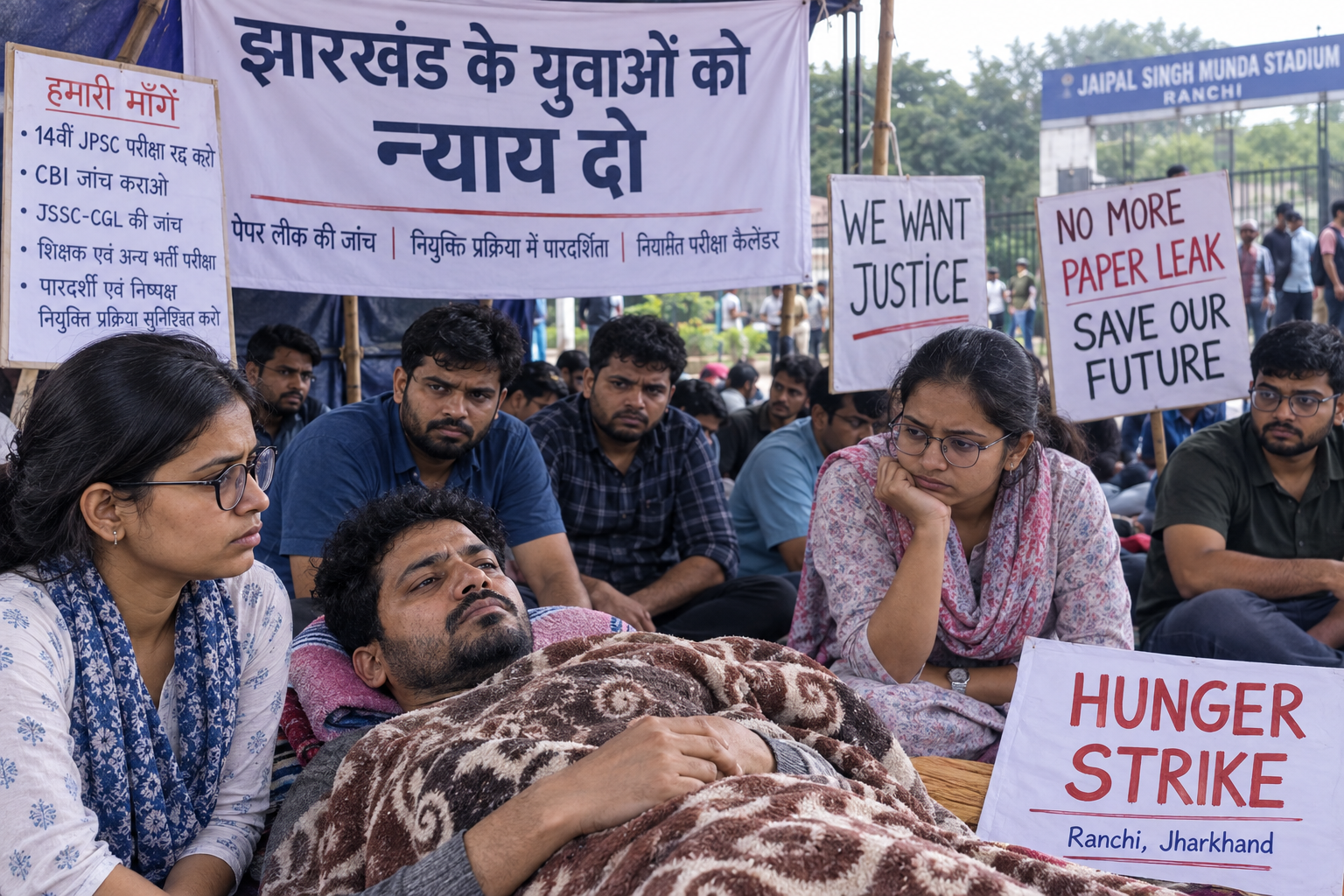 Jharkhand Recruitment Protest Grows as Six Join Hunger Strike Over Alleged Exam Irregularities
