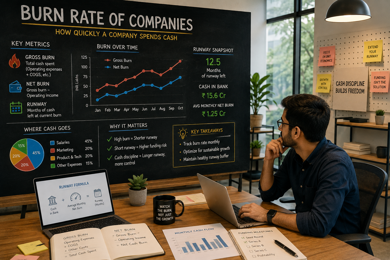 Burn Rate of Companies Explained: Cash Burn, Runway and Risk