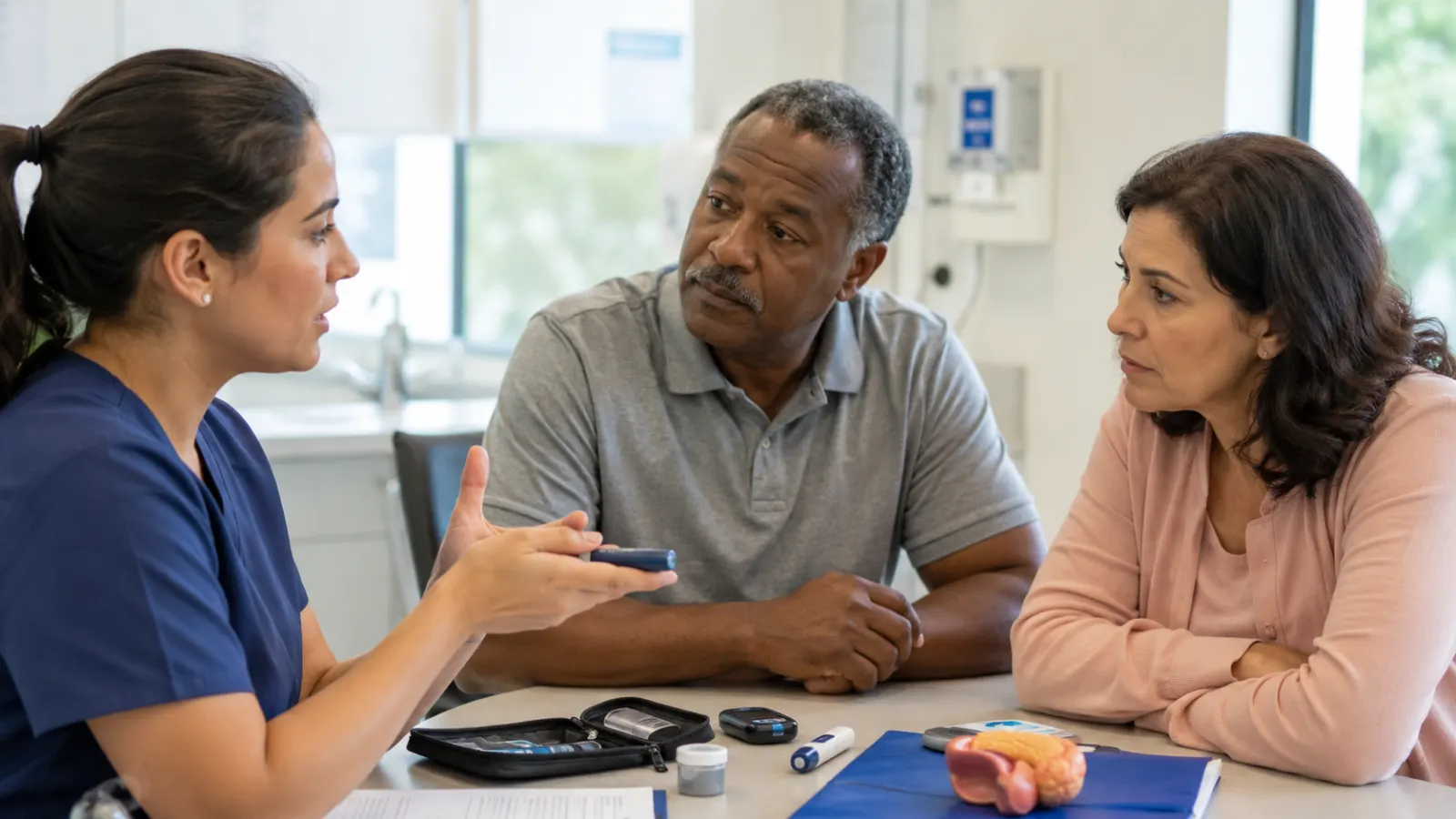People using different diabetes management tools during everyday life
